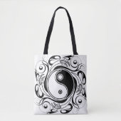 Yin & Yang Symbool Zwart-wit Tattoo Stijl Tote Bag (Voorkant)