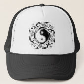 Yin & Yang Symbool Zwart-wit Tattoo Stijl Trucker Pet (Voorkant)