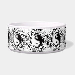 Yin & Yang Symbool Zwart-wit Tattoo Stijl Voerbakje