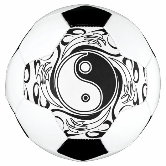 Yin & Yang Symbool Zwart-wit Tattoo Stijl Voetbal (Voorkant)