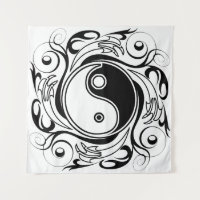 Yin & Yang Symbool Zwart-wit Tattoo Stijl