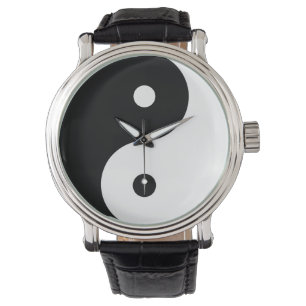Yin Yang Symbool Zwart Wit Vormen in Harmonie Horloge