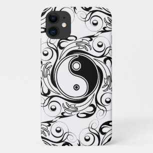 Yin & Yang Symbool Zwarte en Witte Tattoo Stijl Case-Mate iPhone Case