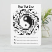Yin & Yang Symbool Zwarte en Witte Tattoo Stijl Programmakaart (Staand voorkant)