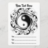 Yin & Yang Symbool Zwarte en Witte Tattoo Stijl Programmakaart (Achterkant)