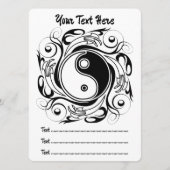 Yin & Yang Symbool Zwarte en Witte Tattoo Stijl Programmakaart (Voorkant)