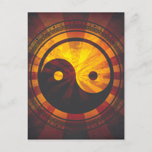 Yin Yang Symboolafdrukken Briefkaart