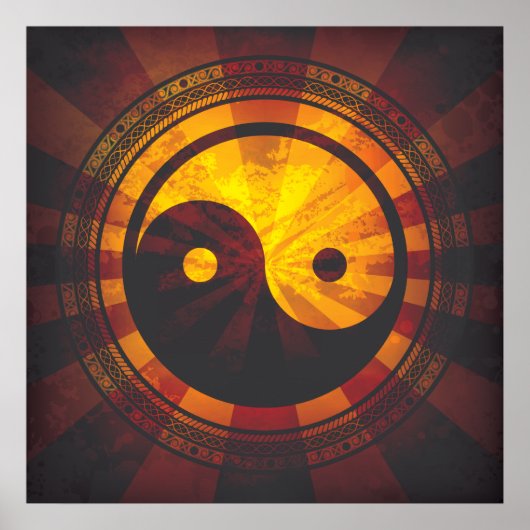 Yin Yang Symboolafdrukken Poster (Voorkant)