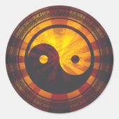  Yin Yang Symboolafdrukken Ronde Sticker (Voorkant)