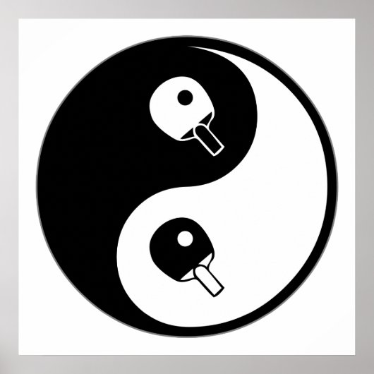 Yin Yang Table Tennis Poster (Voorkant)