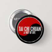 Yin Yang Tai Chi Chuan 1 Ronde Button 5,7 Cm (Voorkant /achterkant)