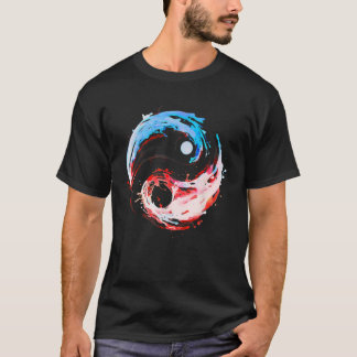 Yin Yang Tai Chi Mediteren Hete & Koude Harmonie i T-shirt