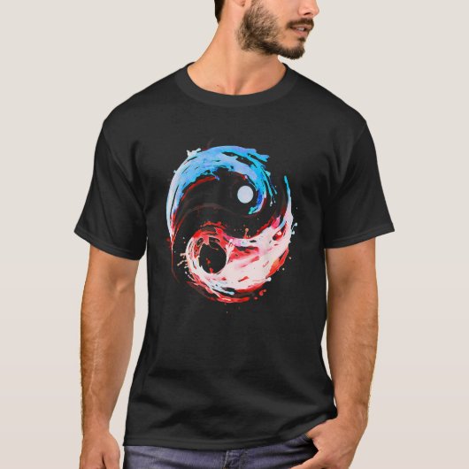 Yin Yang Tai Chi Mediteren Hete & Koude Harmonie i T-shirt (Voorkant)