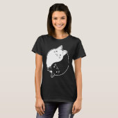 Yin Yang Teken Symbool Kat Kat T-shirt (Voorkant volledig)