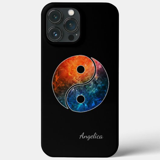 Yin Yang Telefoon Case w / out jouw naam of Initia (Achterkant)