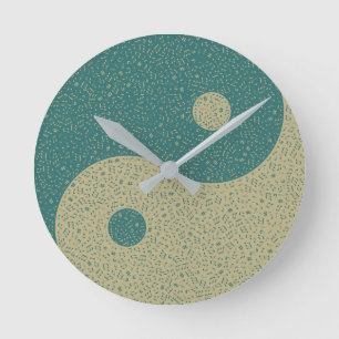 Yin Yang Thee Beige Muzieknoten Ronde Klok