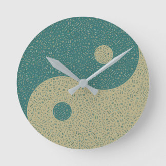 Yin Yang Thee Beige Muzieknoten Ronde Klok