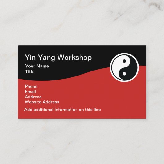 Yin Yang Theme Visitekaartjes (Voorkant)