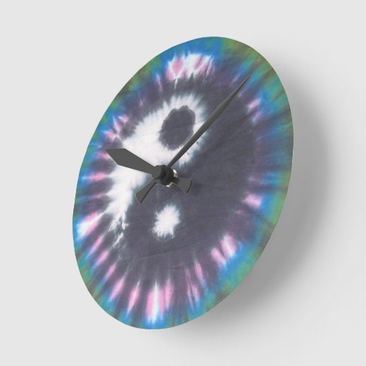 Yin Yang Tie Dye Ronde Klok (Hoek)