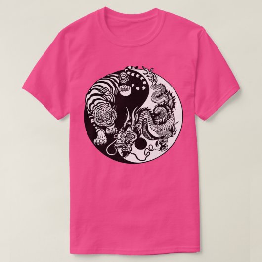 Yin Yang Tiger Dragon T-shirt (Design voorkant)