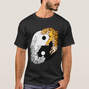 Yin & Yang Tigers Mannen Basic Dark T-Shirt