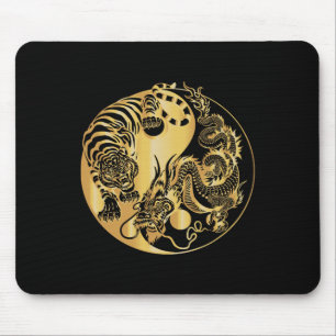 Yin Yang Tijger Draak Goud Muismat