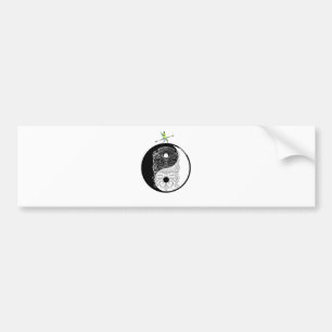 Yin Yang Tiki Warrior Mask Bumpersticker