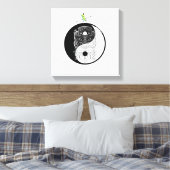Yin Yang Tiki Warrior Mask Canvas Afdruk (Insitu (Slaapkamer))