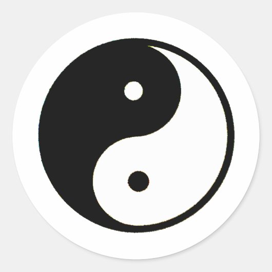 Yin Yang transp Het MUSEUM Zazzle Gifts Ronde Sticker (Voorkant)