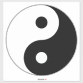 Yin Yang transparant Sticker (Vel)