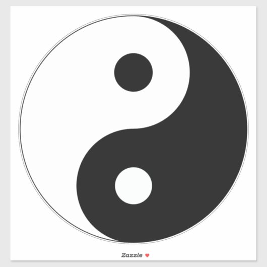 Yin Yang transparant Sticker (Vel)