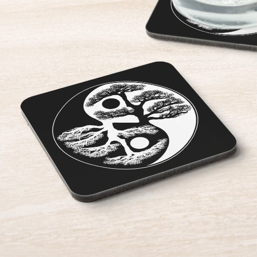 Yin Yang Tree Bier Onderzetter (Linkerzijde)