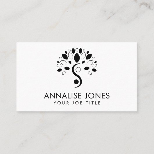 Yin Yang tree - Black and white Business C Visitekaartje (Voorkant)