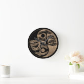 Yin Yang Tree Black en Gold Ronde Klok (Huis)