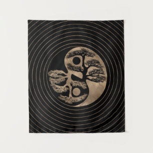 Yin Yang Tree Black en Gold Wandkleed