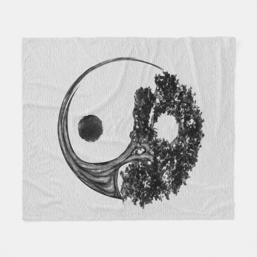 Yin Yang Tree Canvas Fleece Deken (Voorkant (Horizontaal))