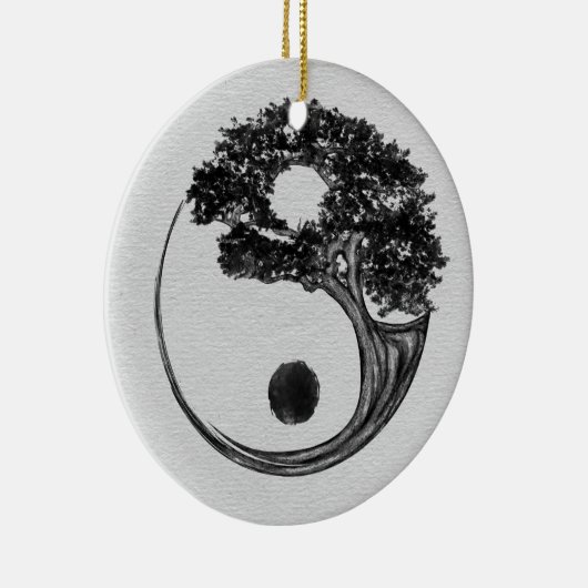 Yin Yang Tree Canvas Keramisch Ornament (Rechts)
