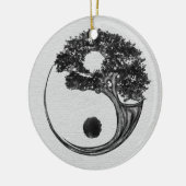 Yin Yang Tree Canvas Keramisch Ornament (Links)
