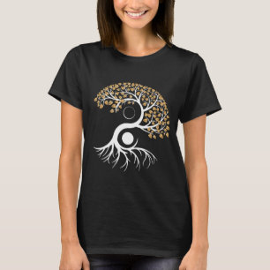 Yin Yang Tree - Golden Leaves T-shirt