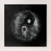 Yin Yang Tree Landscape Black and White Legpuzzel (Horizontaal)