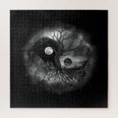 Yin Yang Tree Landscape Black and White Legpuzzel (Verticaal)