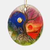 Yin Yang Tree Landschap Keramisch Ornament (Links)