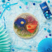 Yin Yang Tree Landschap Papieren Bordje (Feest)