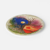 Yin Yang Tree Landschap Papieren Bordje (Gekanteld)