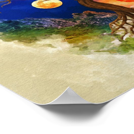 Yin Yang Tree Landschap Poster (Hoek)