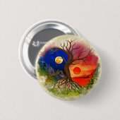 Yin Yang Tree Landschap Ronde Button 5,7 Cm (Voorkant /achterkant)