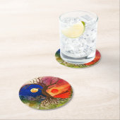 Yin Yang Tree Landschap Ronde Kartonnen Onderzetter (Insitu)