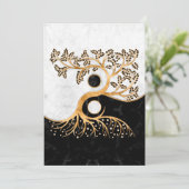 Yin Yang Tree - Marbles and Gold Feestdagenkaart (Staand voorkant)