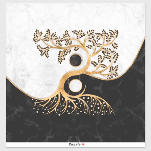 Yin Yang Tree - Marbles and Gold Sticker (Vel)
