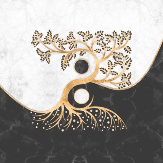 Yin Yang Tree - Marbles and Gold Sticker (Voorkant)
